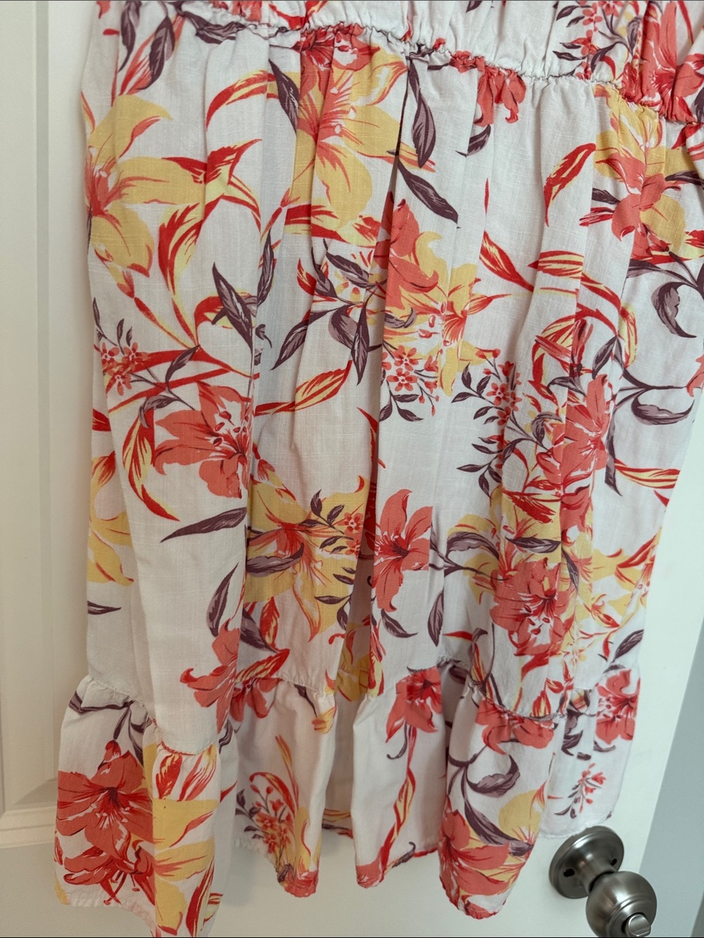 Hurley White Mini Dress with Orange, Purple & Yellow Floral Print - Picture 5 of 9